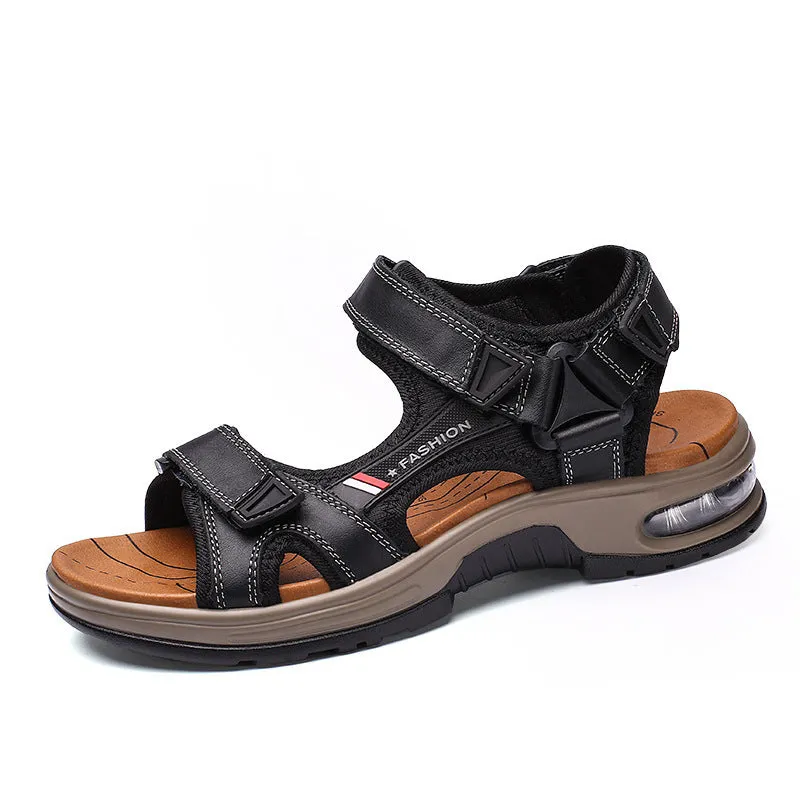 Men's Sandals Casual Shoes Outdoor Leather Beach Shoes Men's Cushion Soft Sole