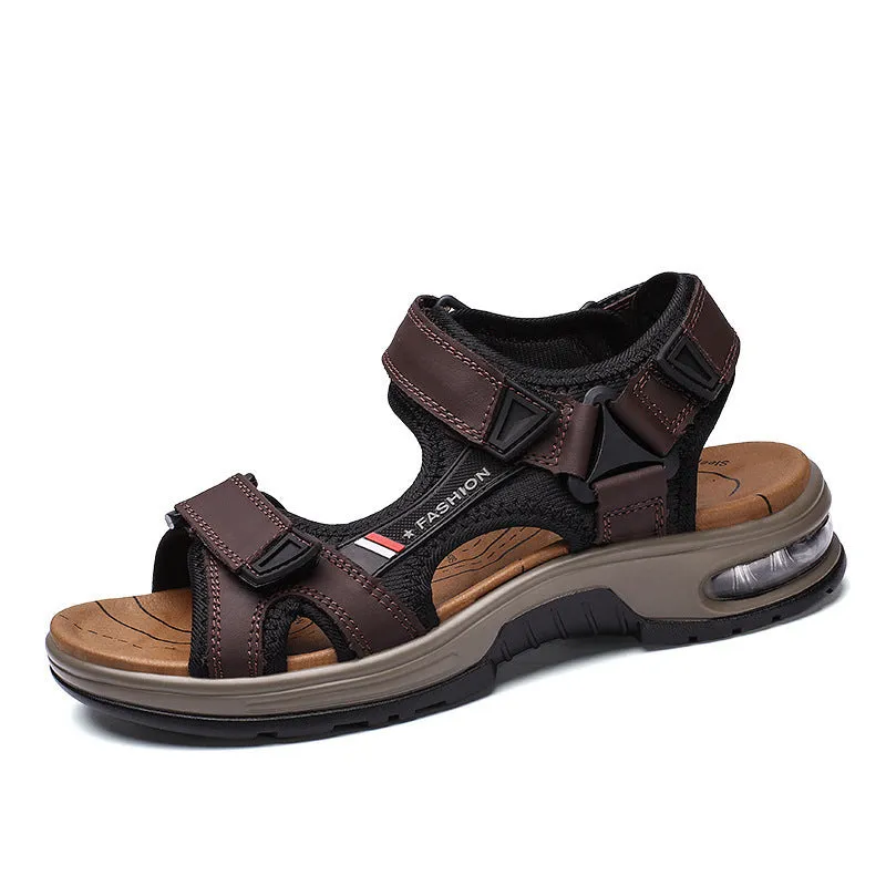 Men's Sandals Casual Shoes Outdoor Leather Beach Shoes Men's Cushion Soft Sole