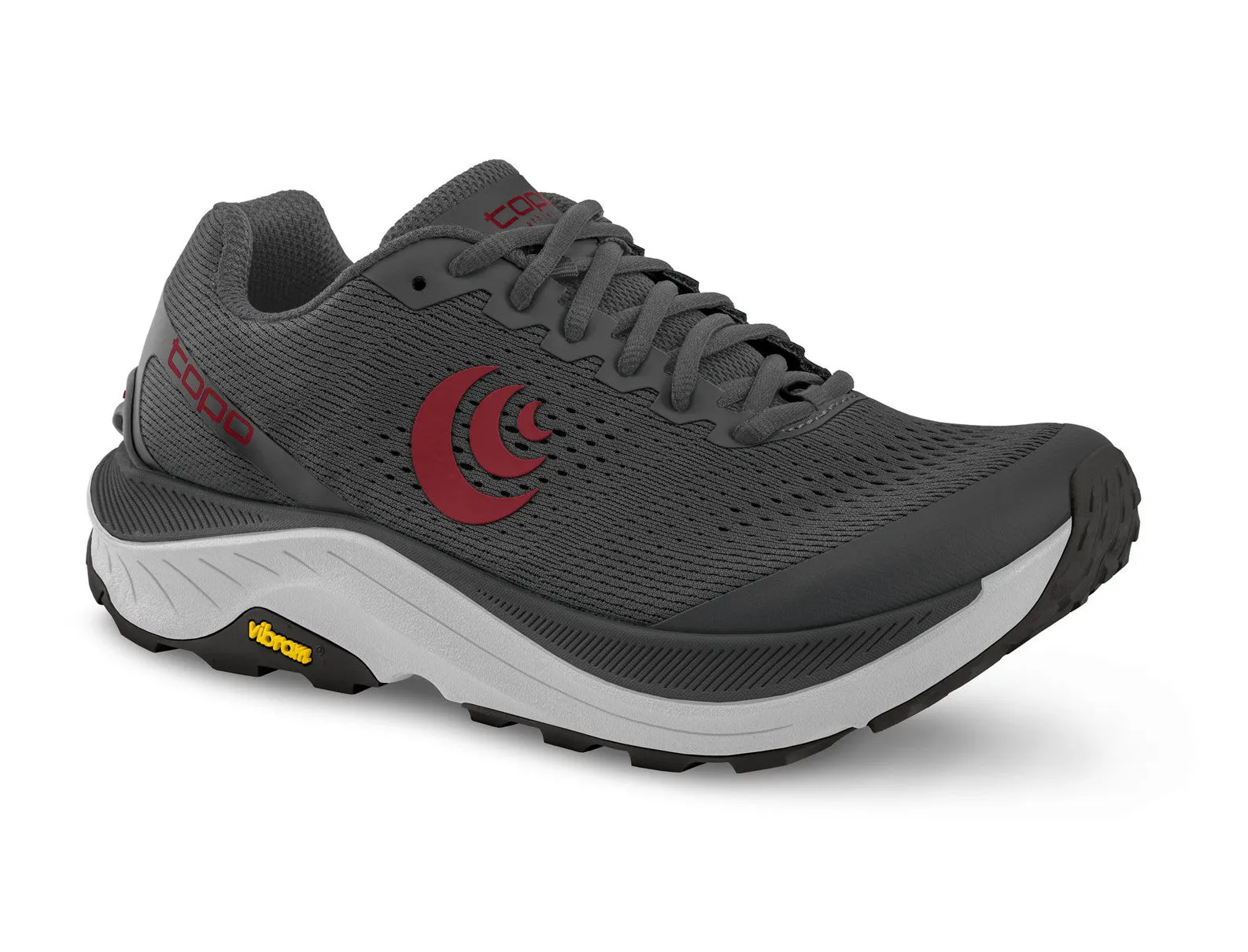 Men's Topo Athletic Ultraventure 3 Trail Running Shoe in Grey Red