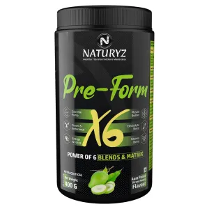 Naturyz Pre - Form X6 Pre Workout Supplement With Highest 19 Nutrients For Extreme Pump, Powder, Endurance, Energy, Focus, Muscle Builder, Vitamins & Electrolytes- 400G (Aam Panna Flavour)