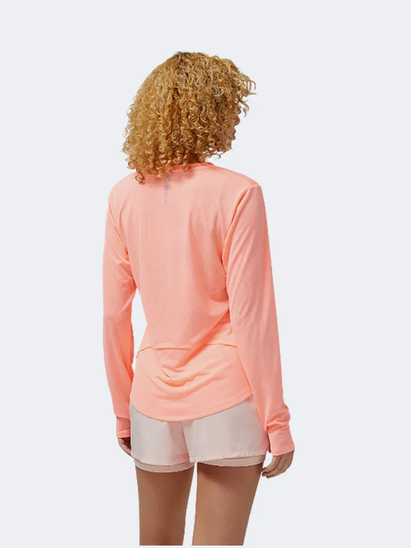 New Balance Accelerate Long Women Performanc Long Sleeve Grapefruit