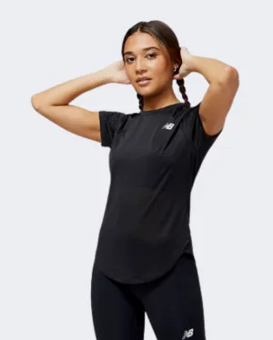 New Balance Accelerate Short Sleeve Women Running T-Shirt Black Wt23222-Bk