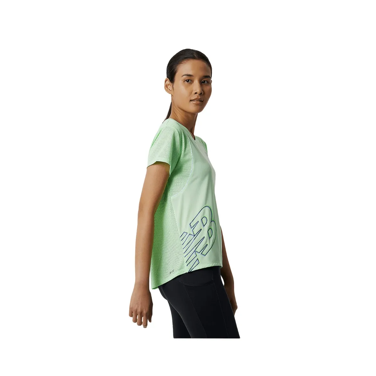 New Balance Printed Fast Flight Short Sleeve T-Shirt Lime Green Women