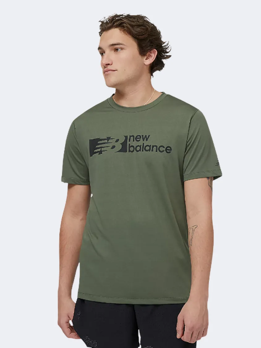 New Balance Tenacity Graphic Men Performance T-Shirt Olive