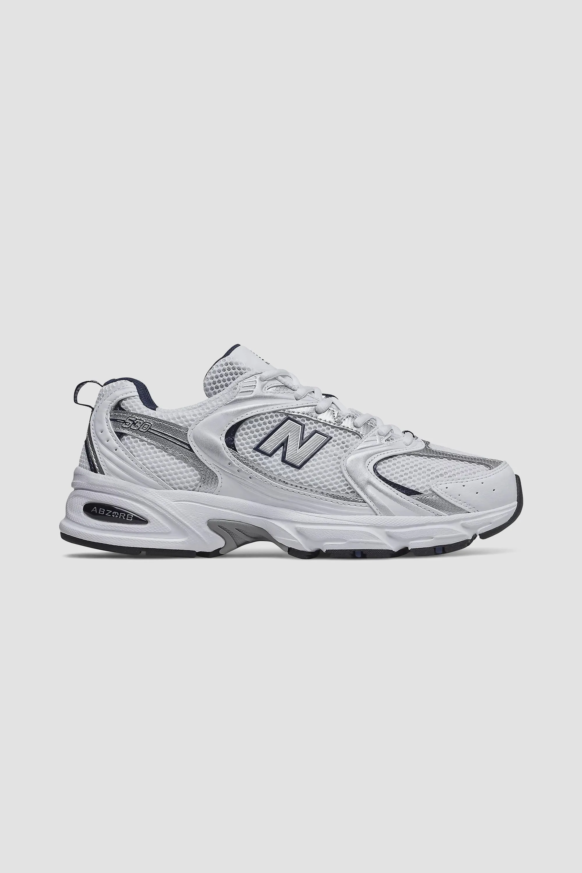 New Balance Unisex 530 Athletic Shoe in White/Natural Indigo