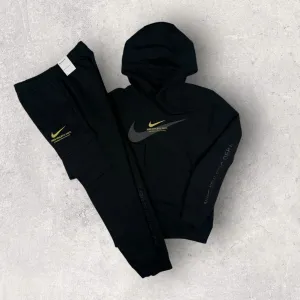 NIKE ATHLETIC DEPT FLEECE TRACKSUIT - BLACK/GOLD