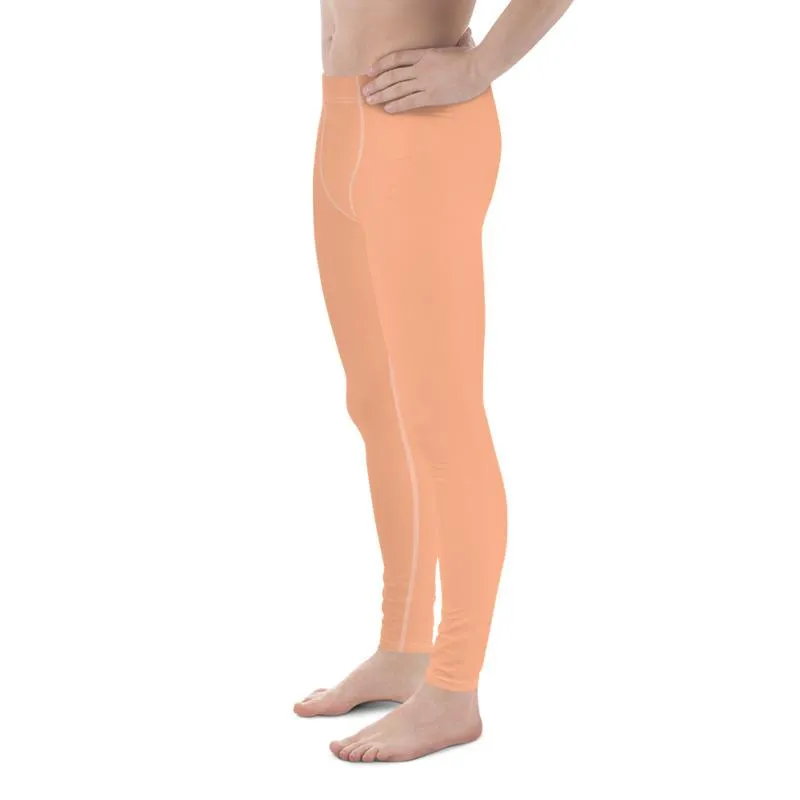 Nude Pink Solid Color Meggings, Nude Pink Solid Color Printed Premium Men's Leggings Fashion Meggings - Made in USA/ EU/ MX