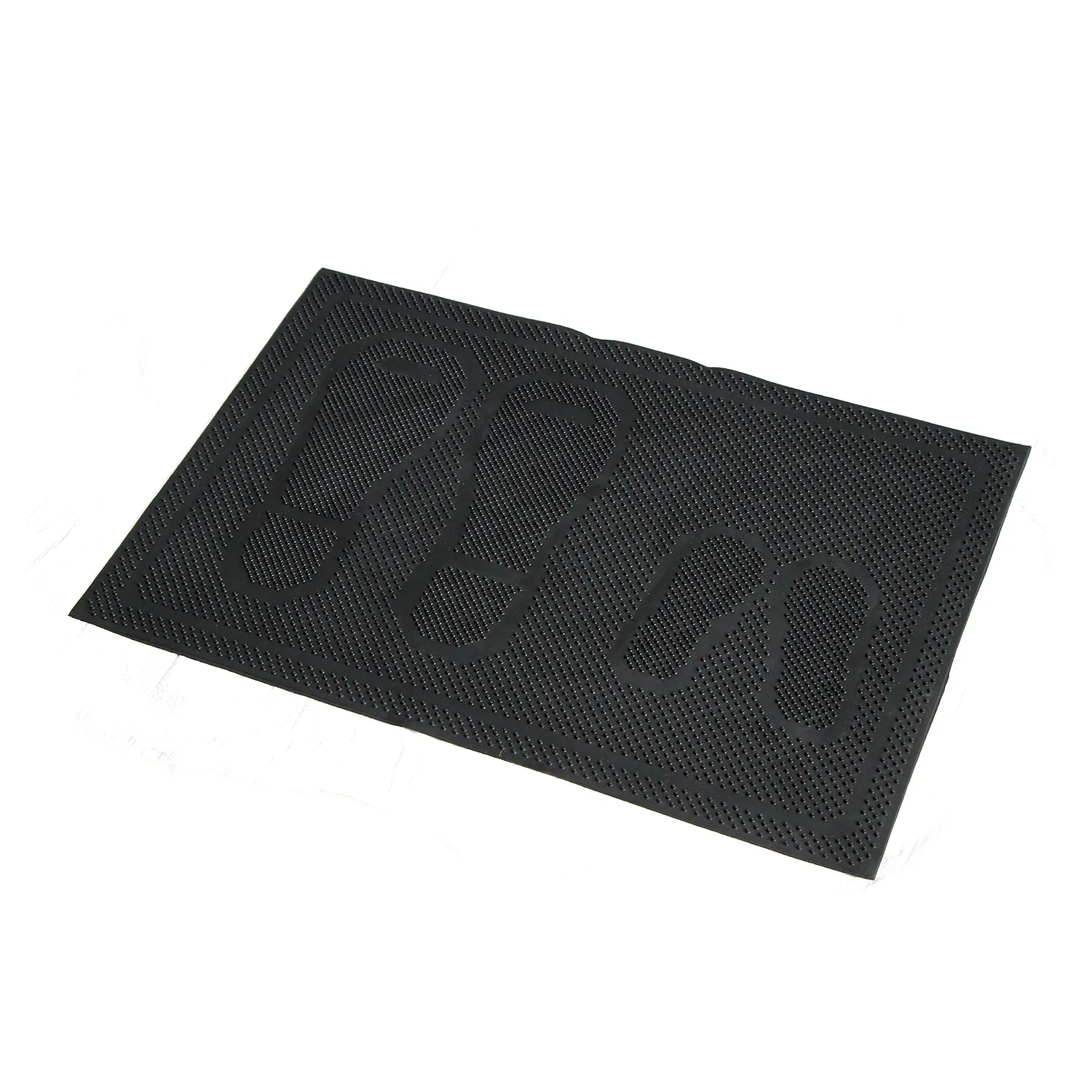 OnlyMat Lightweight Foot Mark printed flexible Black Rubber Pin Floor Mat - Indoor / Outdoor, Waterproof