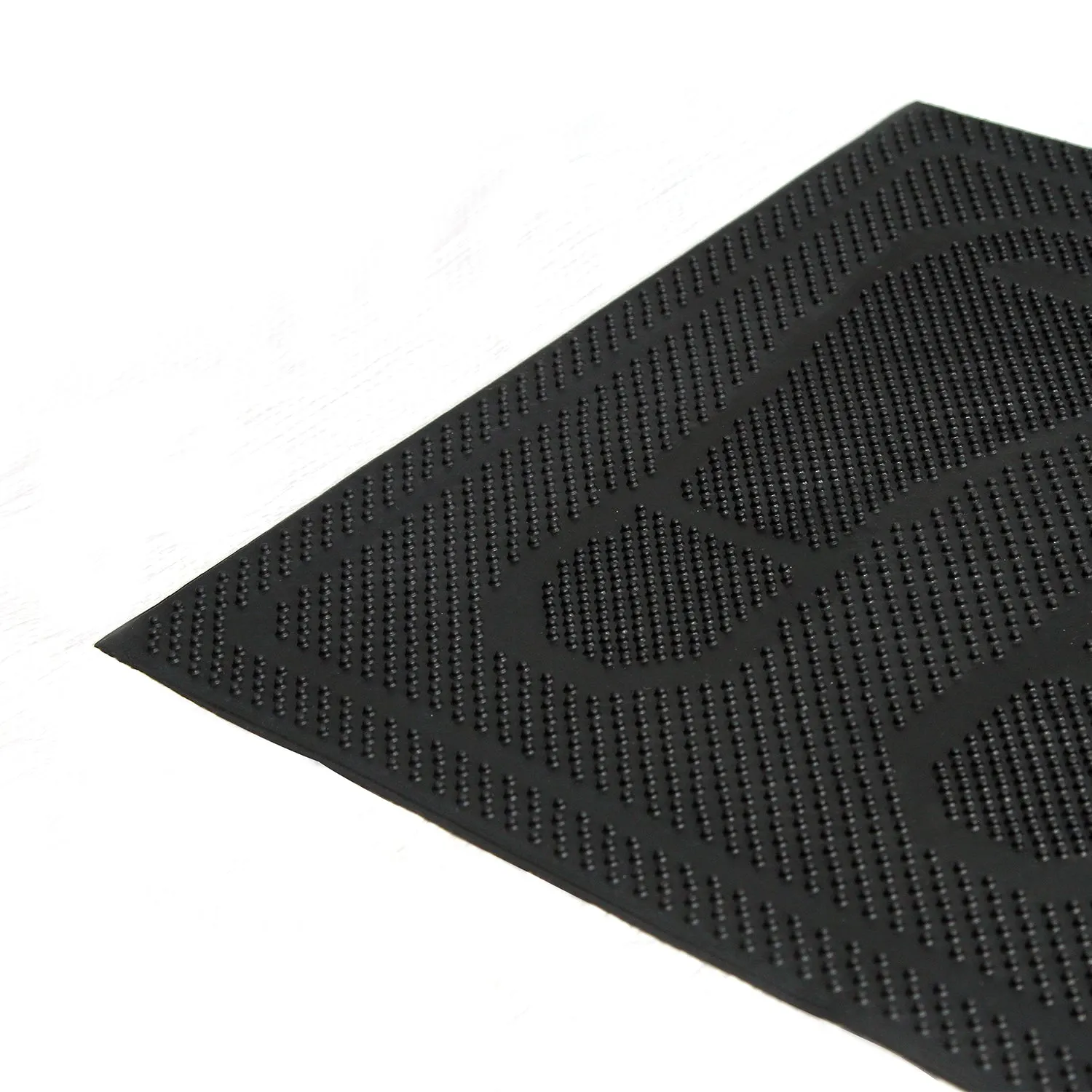 OnlyMat Lightweight Foot Mark printed flexible Black Rubber Pin Floor Mat - Indoor / Outdoor, Waterproof