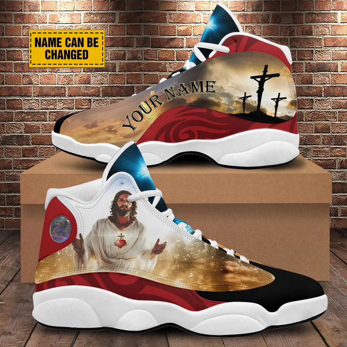 Personalized Jesus Sacred Heart J13 Shoes - Christian Shoes - Jesus Shoes