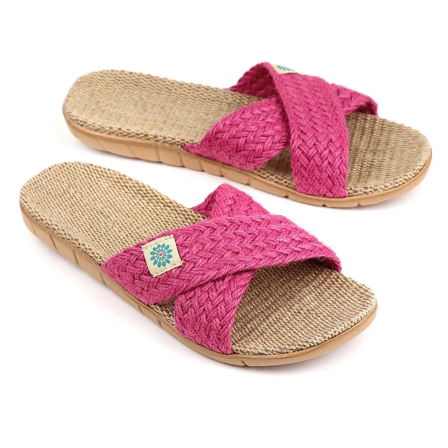 Pink crossover summer sliders