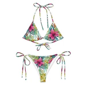 Pink Floral string bikini