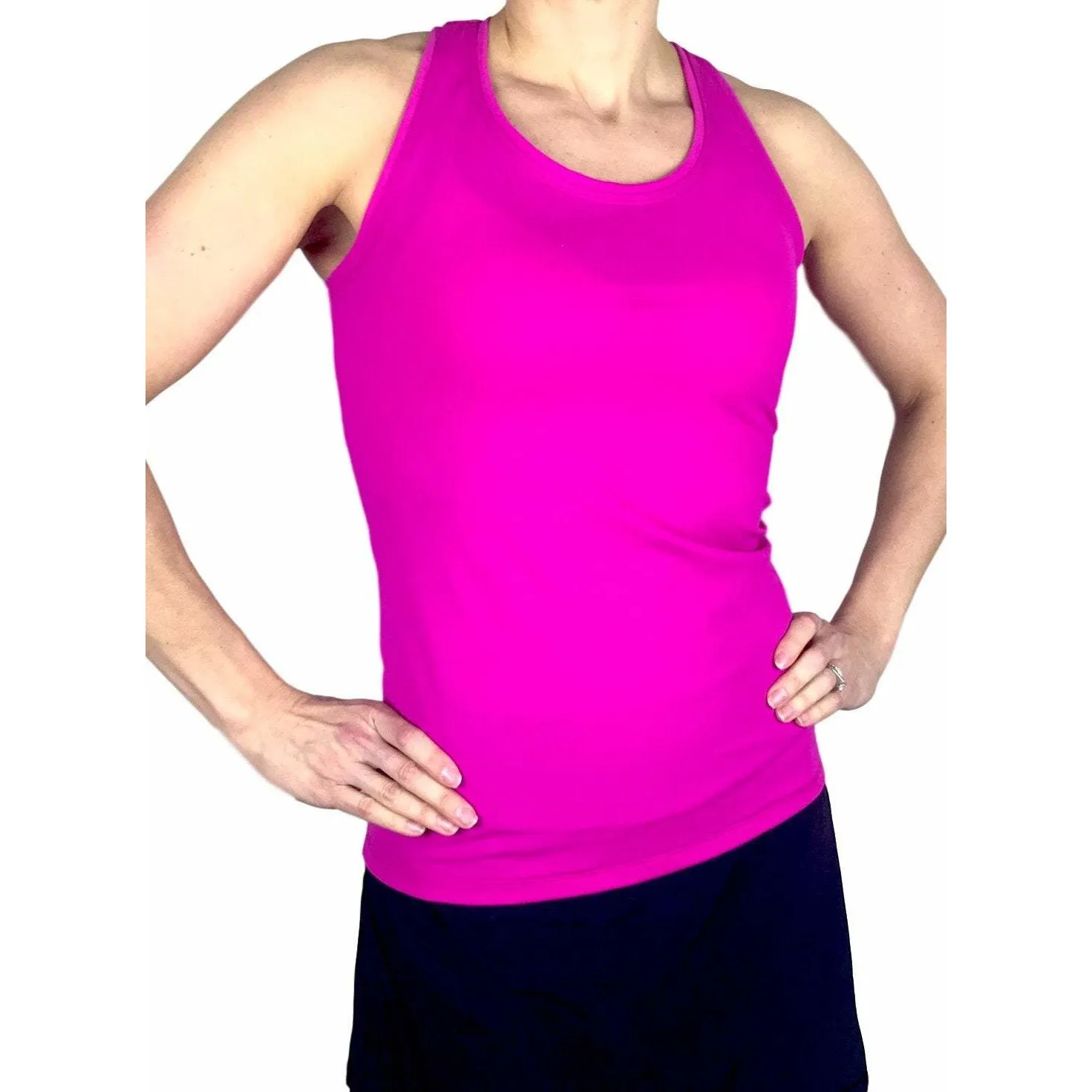 Pink Racerback Athletic Tank, Golf Shirt, Tennis Shirt, Running Shirt or Top, Yoga Top