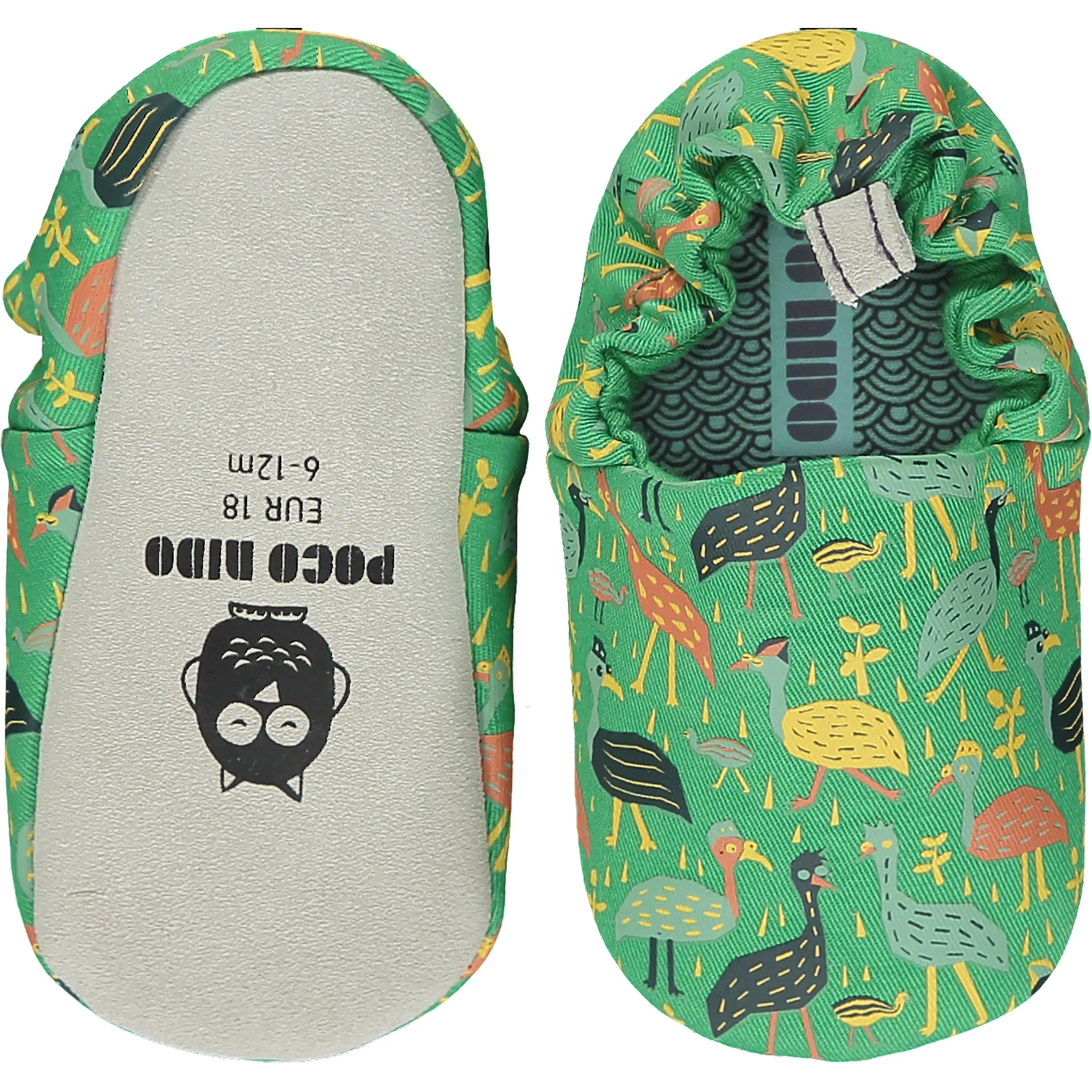 Poco Nido Big Birds Green Slip Ons 12-18M (EU19 - EU21)