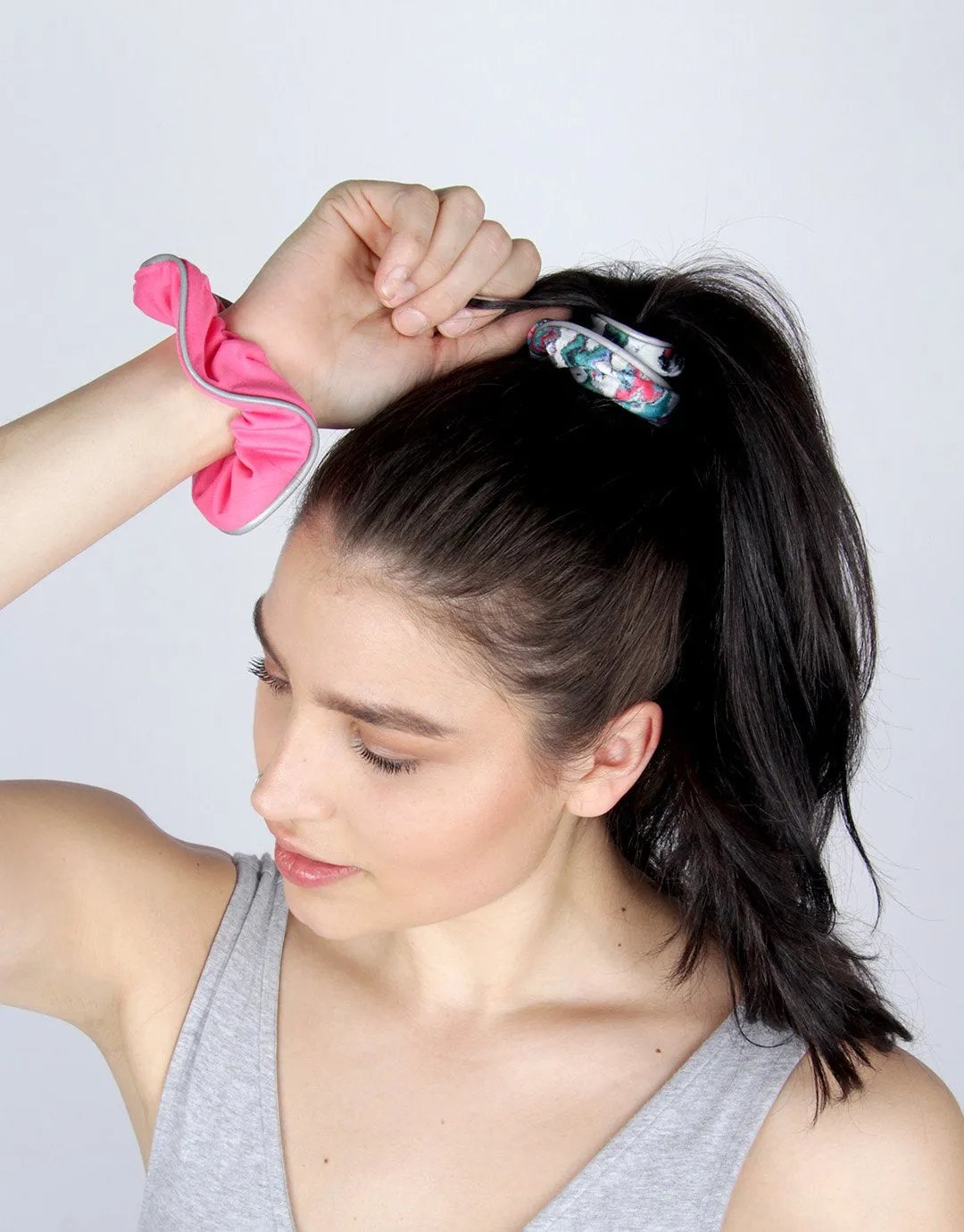 Printed Reflective Athletic Scrunchies