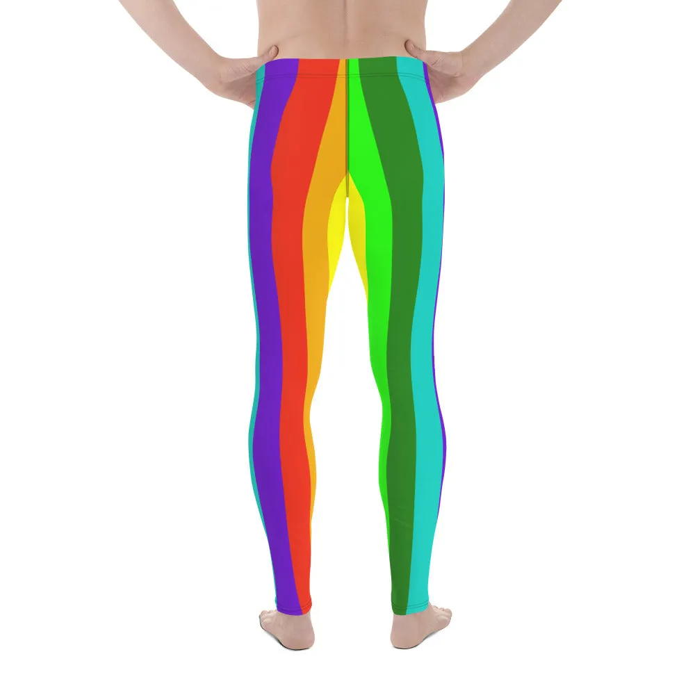 Rainbow Love Men's Tights, Rainbow Lover Men's Running Leggings & Run Tights Meggings Pants - Made in USA/EU