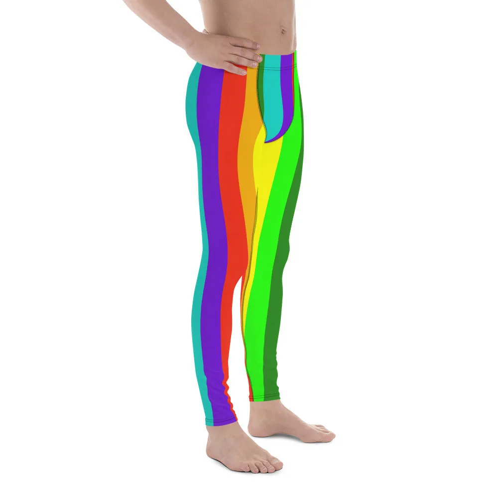 Rainbow Love Men's Tights, Rainbow Lover Men's Running Leggings & Run Tights Meggings Pants - Made in USA/EU