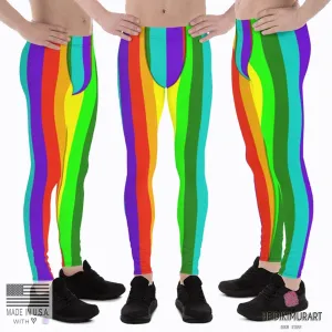 Rainbow Love Men's Tights, Rainbow Lover Men's Running Leggings & Run Tights Meggings Pants - Made in USA/EU