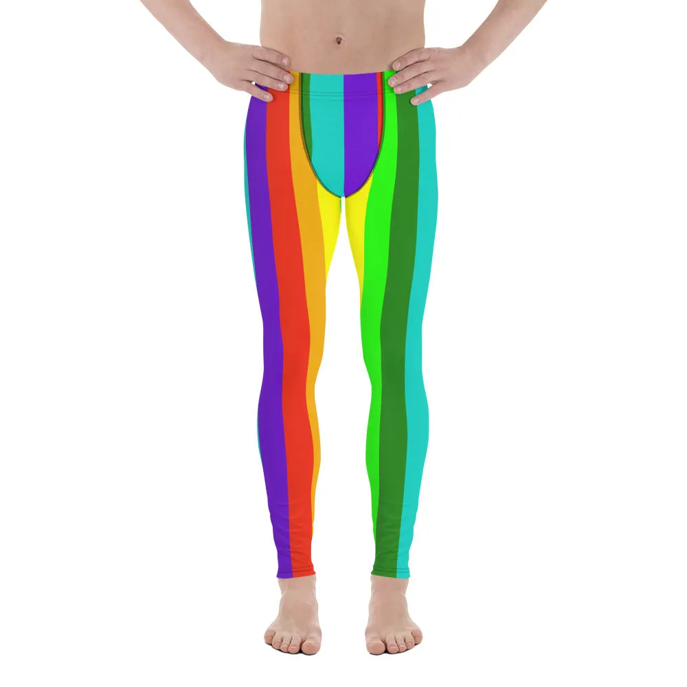 Rainbow Love Men's Tights, Rainbow Lover Men's Running Leggings & Run Tights Meggings Pants - Made in USA/EU