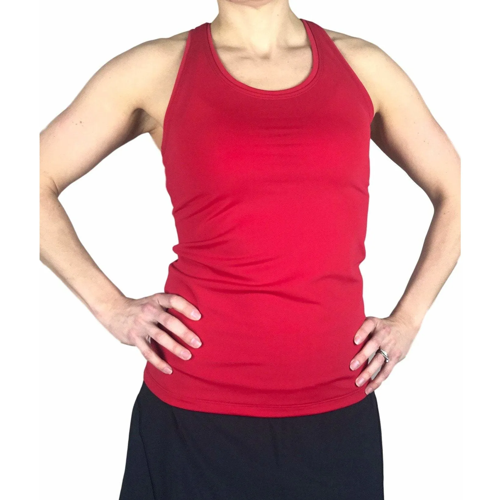 Red Racerback Athletic Tank, Golf Shirt, Tennis Shirt, Running Shirt or Top, Yoga Top