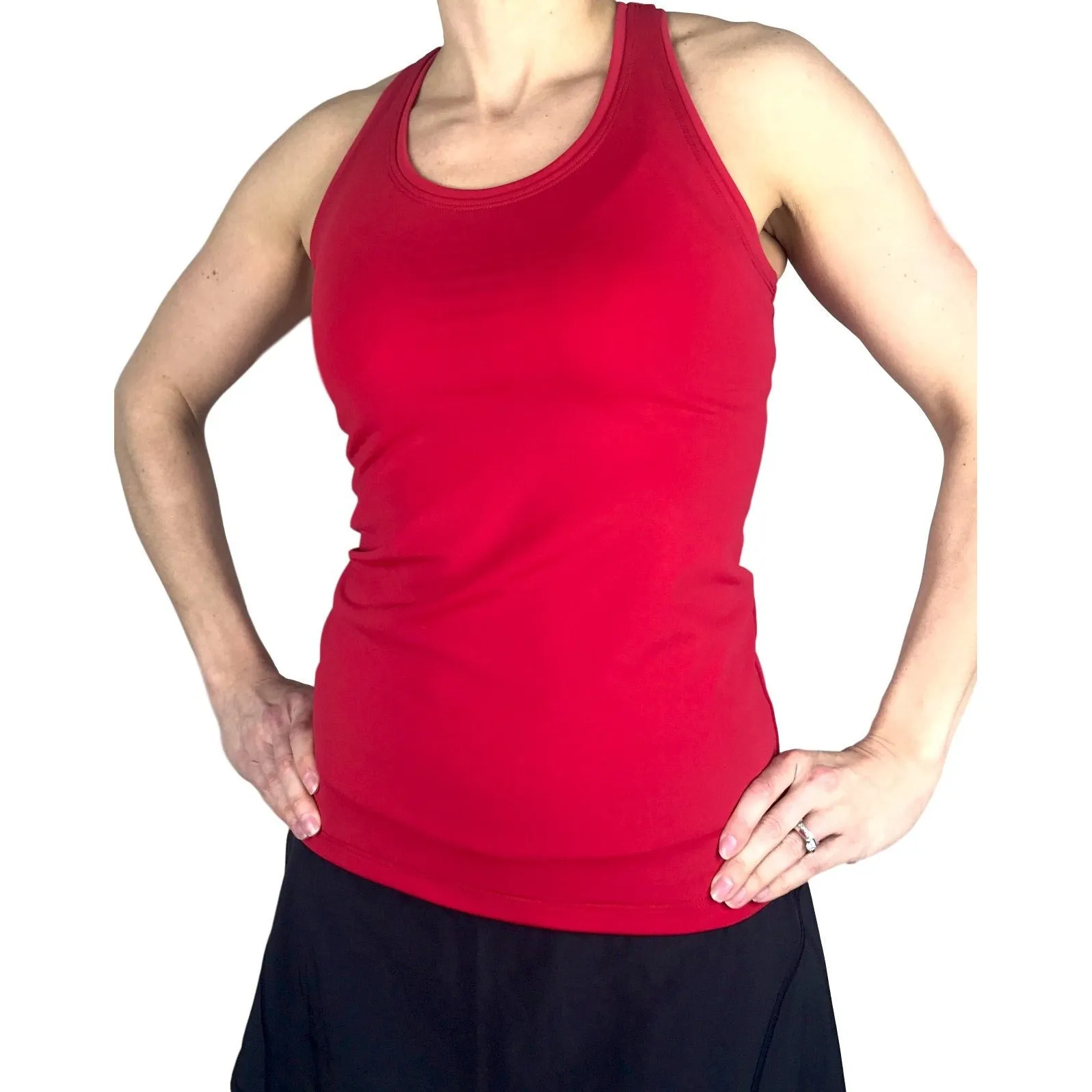 Red Racerback Athletic Tank, Golf Shirt, Tennis Shirt, Running Shirt or Top, Yoga Top