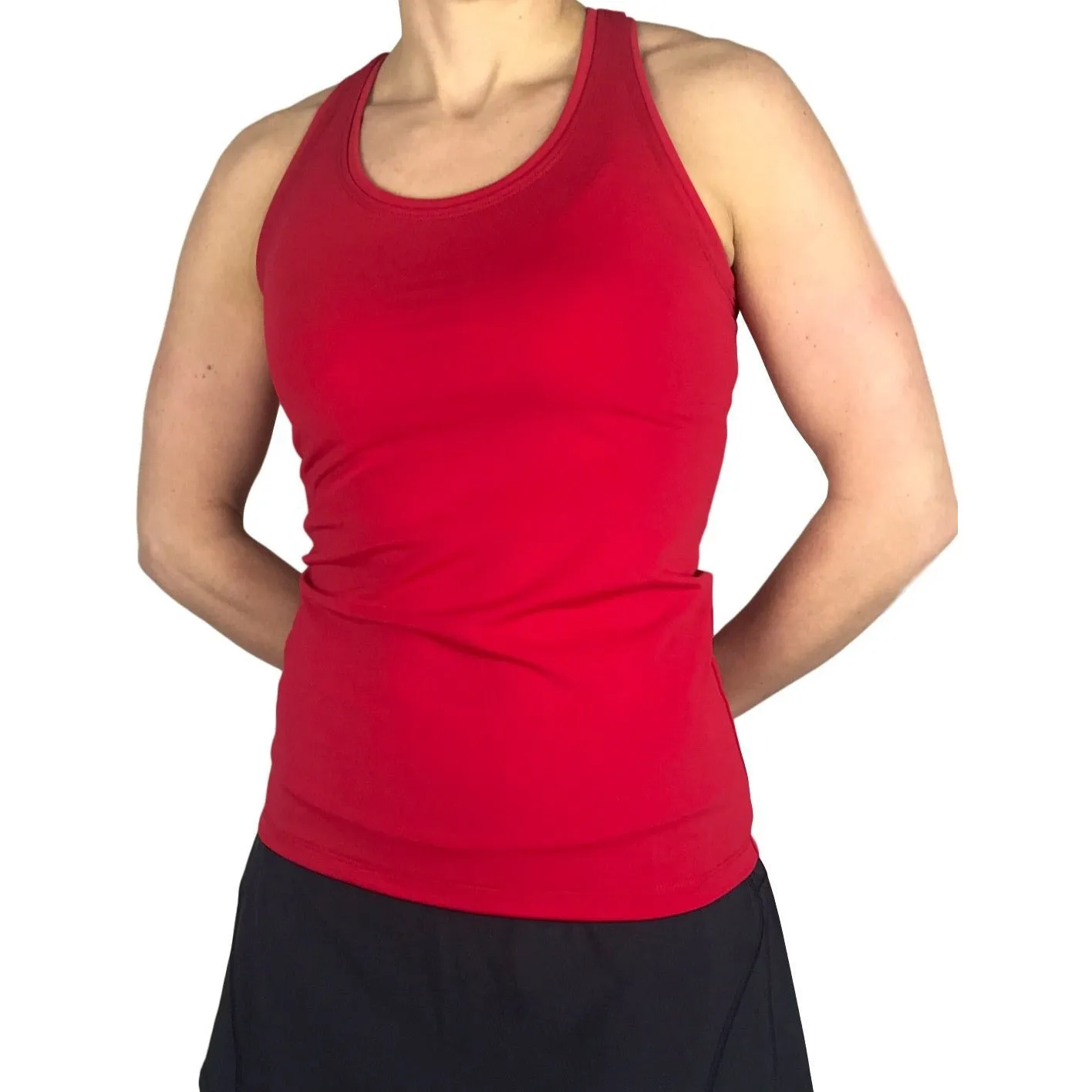 Red Racerback Athletic Tank, Golf Shirt, Tennis Shirt, Running Shirt or Top, Yoga Top