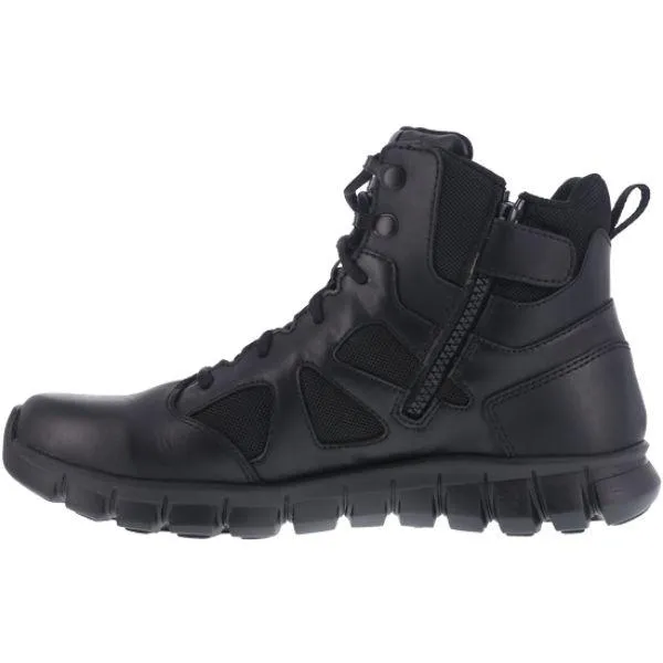 Reebok RB8605 Men's Sublite Cushion 6" Soft Toe Tactical Boot with Side Zipper - Black