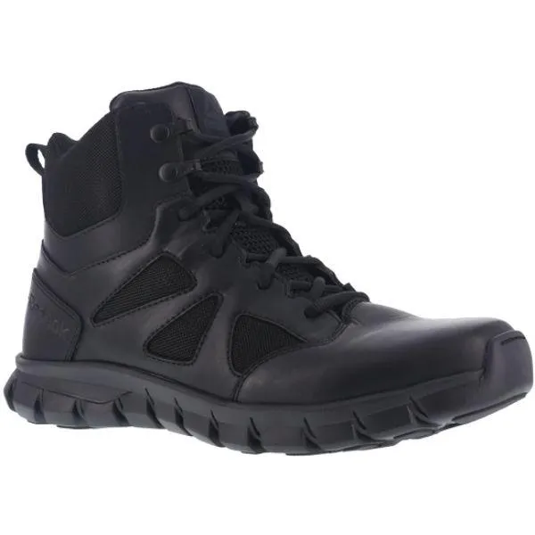 Reebok RB8605 Men's Sublite Cushion 6" Soft Toe Tactical Boot with Side Zipper - Black