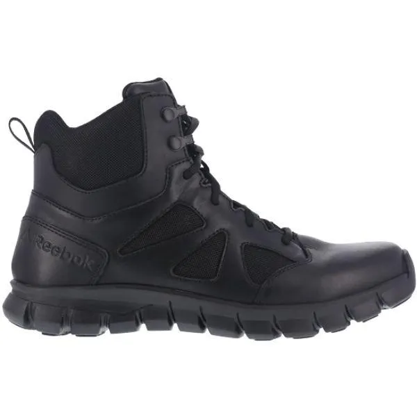 Reebok RB8605 Men's Sublite Cushion 6" Soft Toe Tactical Boot with Side Zipper - Black