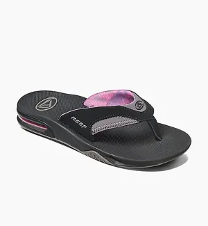 Reef Womens Fanning Flip Flops - Black/Grey