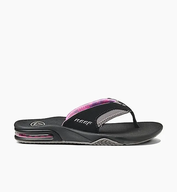 Reef Womens Fanning Flip Flops - Black/Grey