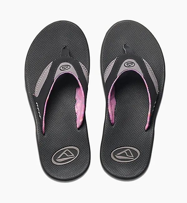 Reef Womens Fanning Flip Flops - Black/Grey