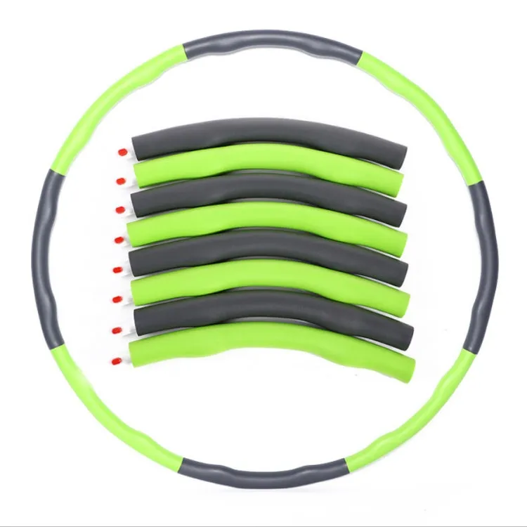 Removable Foam Thin Waist Fitness Ring(Green Gray 8 Sections)