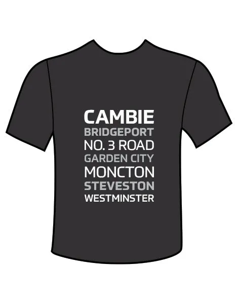 Richmond Olympic Oval T-Shirt - Richmond Street Names Crew