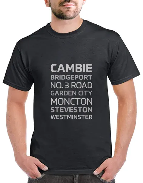 Richmond Olympic Oval T-Shirt - Richmond Street Names Crew