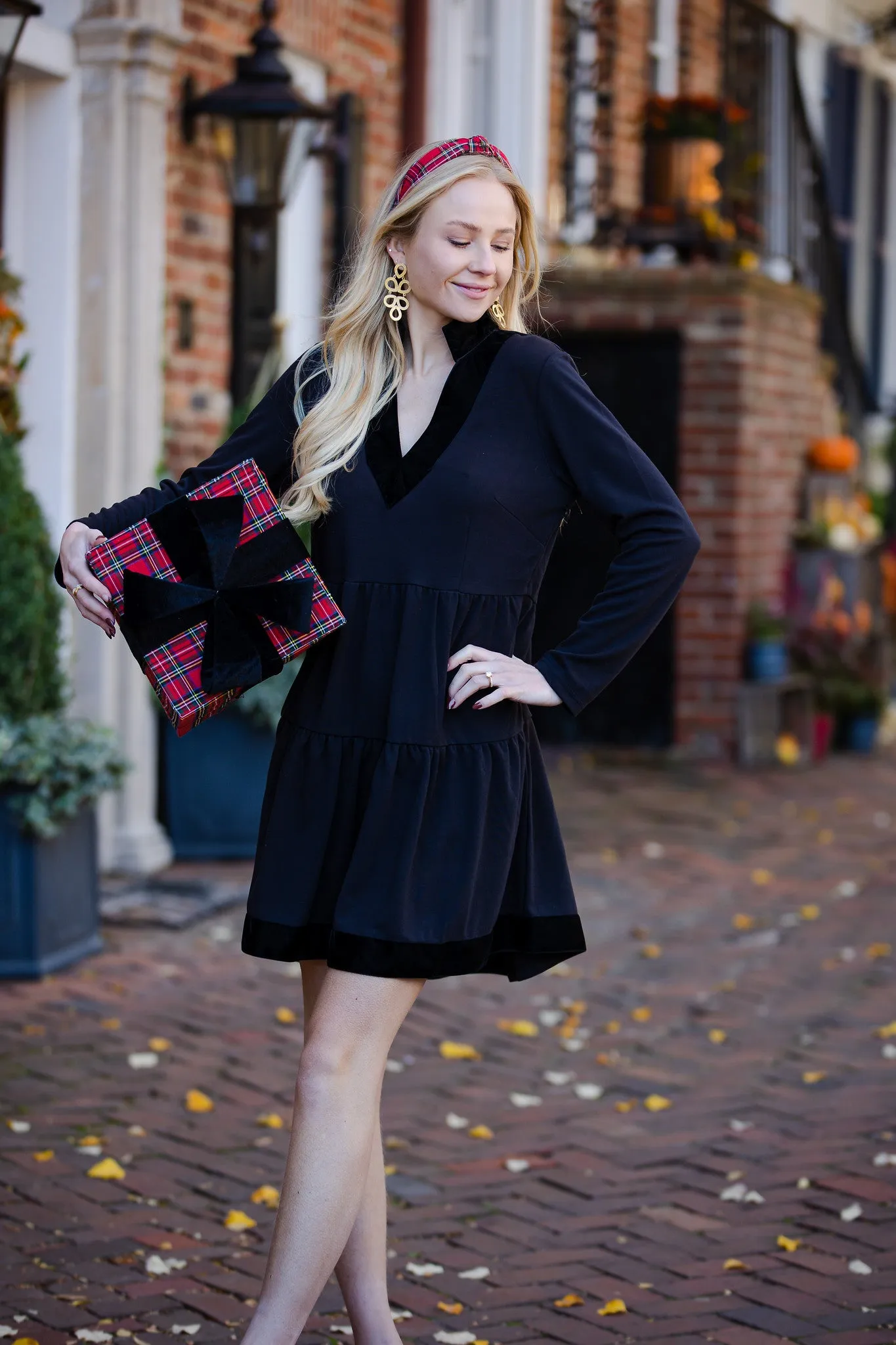 Sail to Sable Long Sleeve Fit and Flare Dress - Black