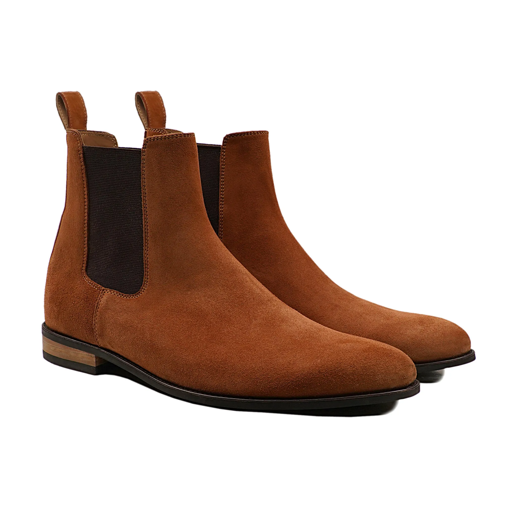 Saku - Men's Orange Tan Kid Suede Chelsea Boot