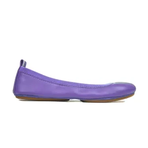 Samara Foldable Ballet Flat in Purple Mauve Leather