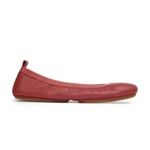 Samara Foldable Ballet Flat in Rust Leather