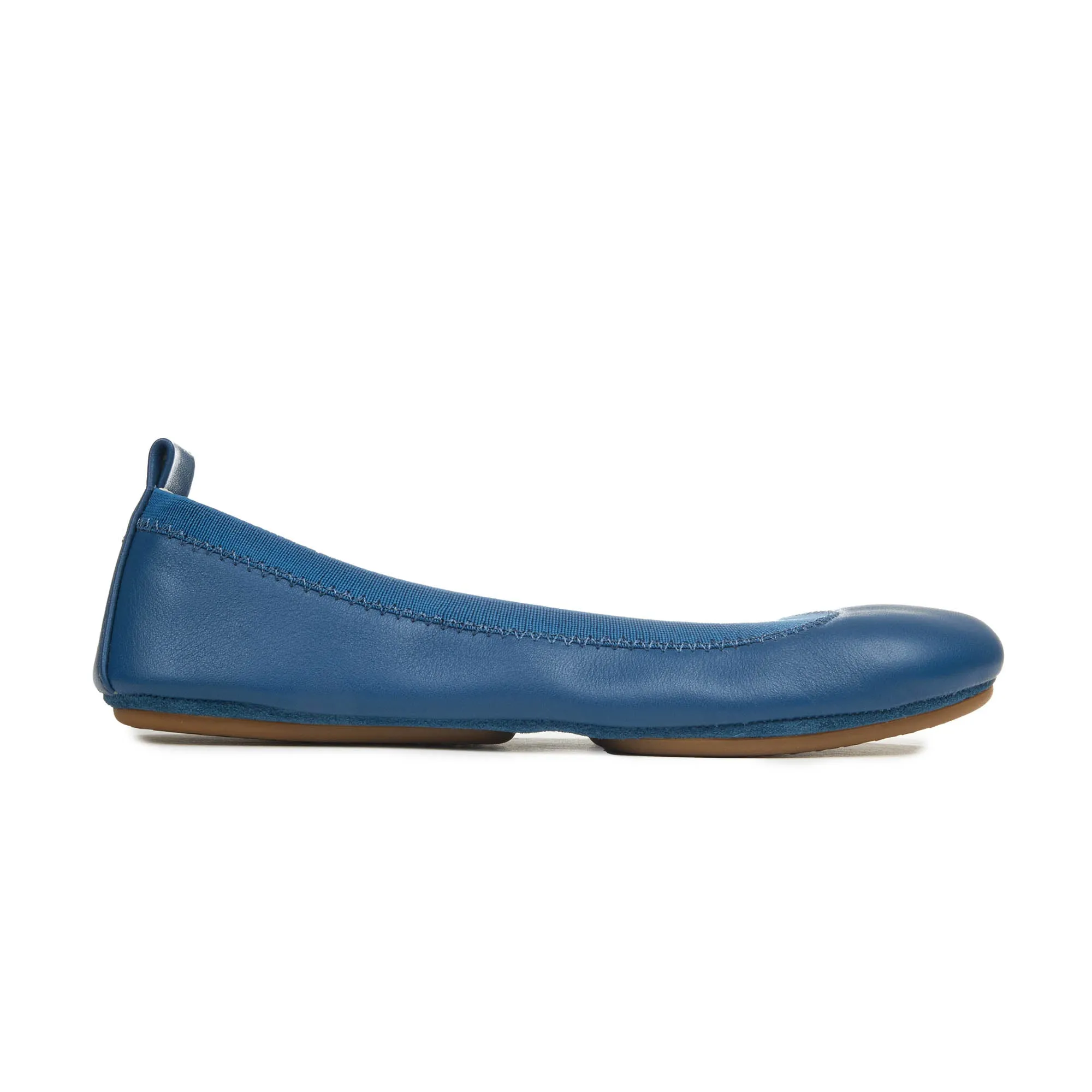 Samara Foldable Ballet Flat in Teal Leather