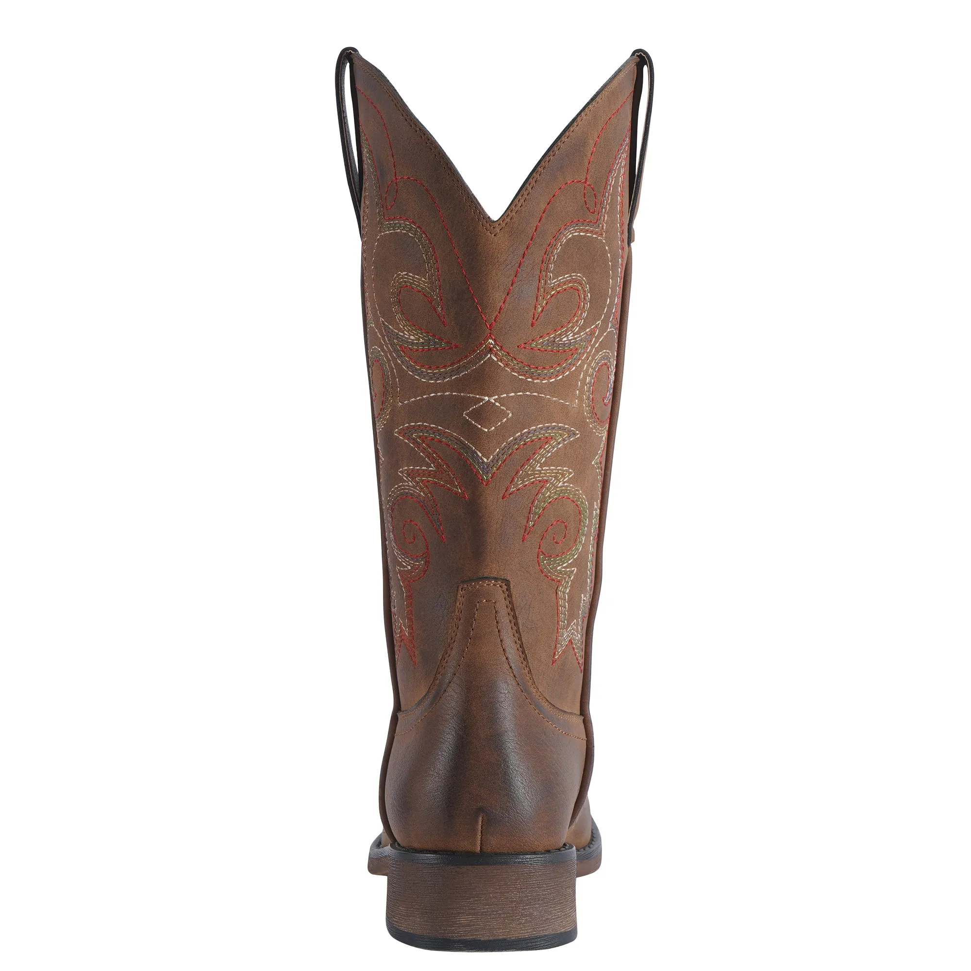 SheSole Women's Square Toe Cowboy Boots Brown