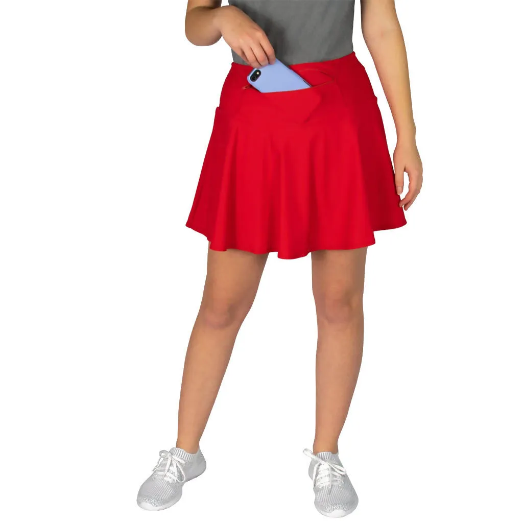 Shocking Red Golf and Tennis Skort - SwingStyle®