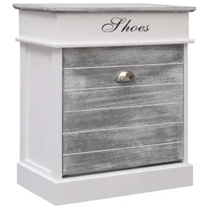 Shoe Cabinet Grey 50x28x58 cm Paulownia Wood