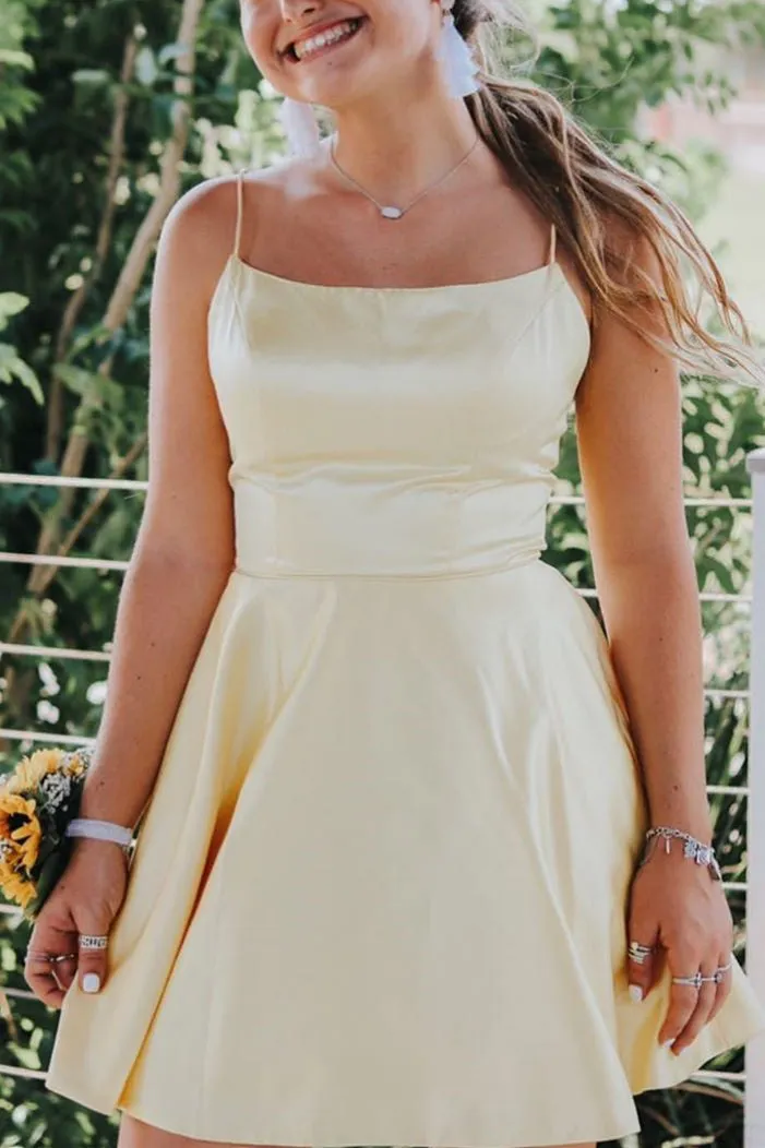 Simple Light Blue Short Homecoming Dress Graduation Party Cocktail Gown