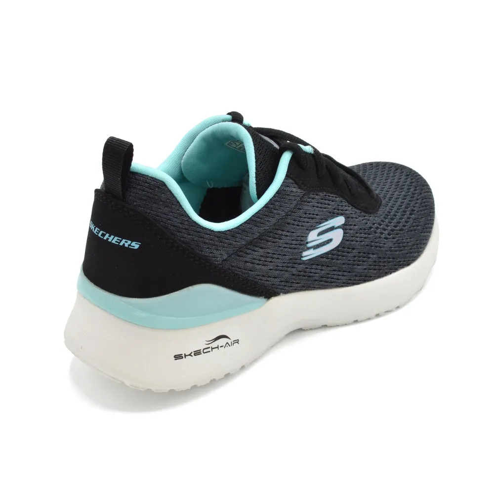 Skechers Wide Fit Trainer - Skech-Air Dynamight Top Prize - 2E Fitting - Black/Torquoise