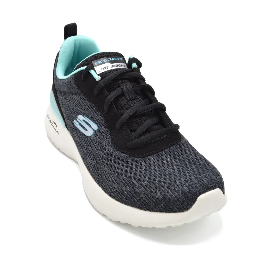 Skechers Wide Fit Trainer - Skech-Air Dynamight Top Prize - 2E Fitting - Black/Torquoise