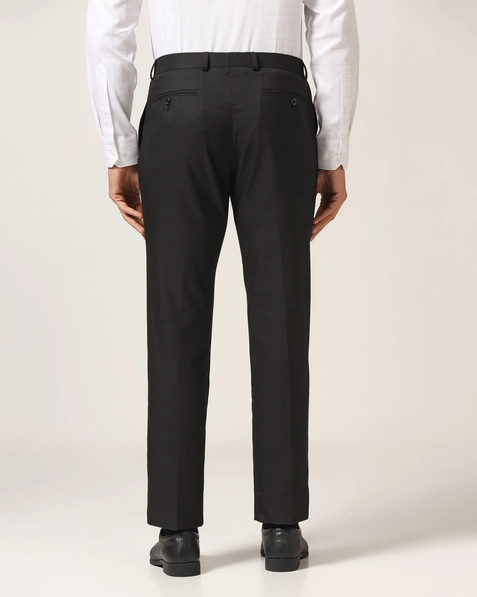 Slim Comfort B-95 Formal Black Check Trouser - Optimus