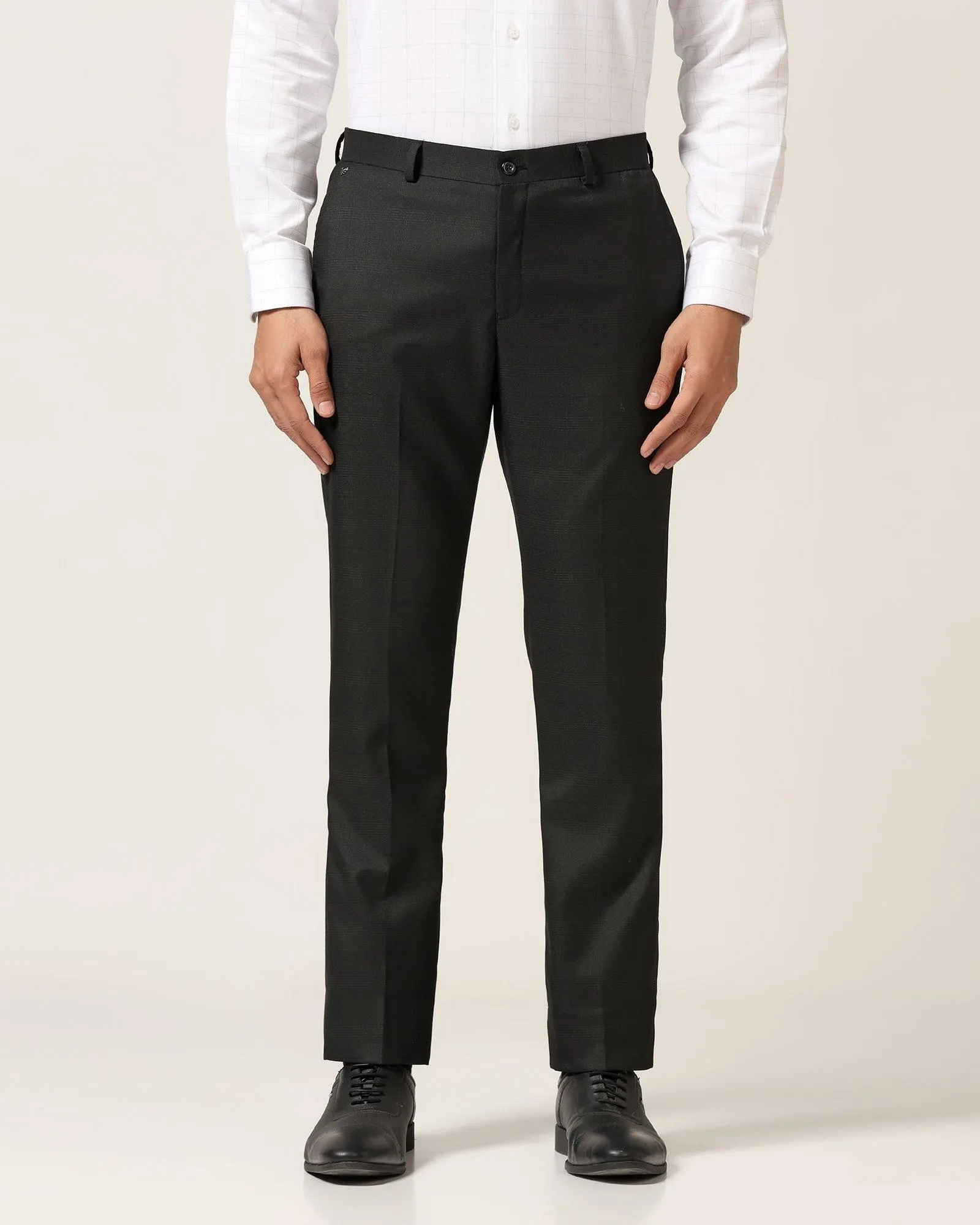 Slim Comfort B-95 Formal Black Check Trouser - Optimus