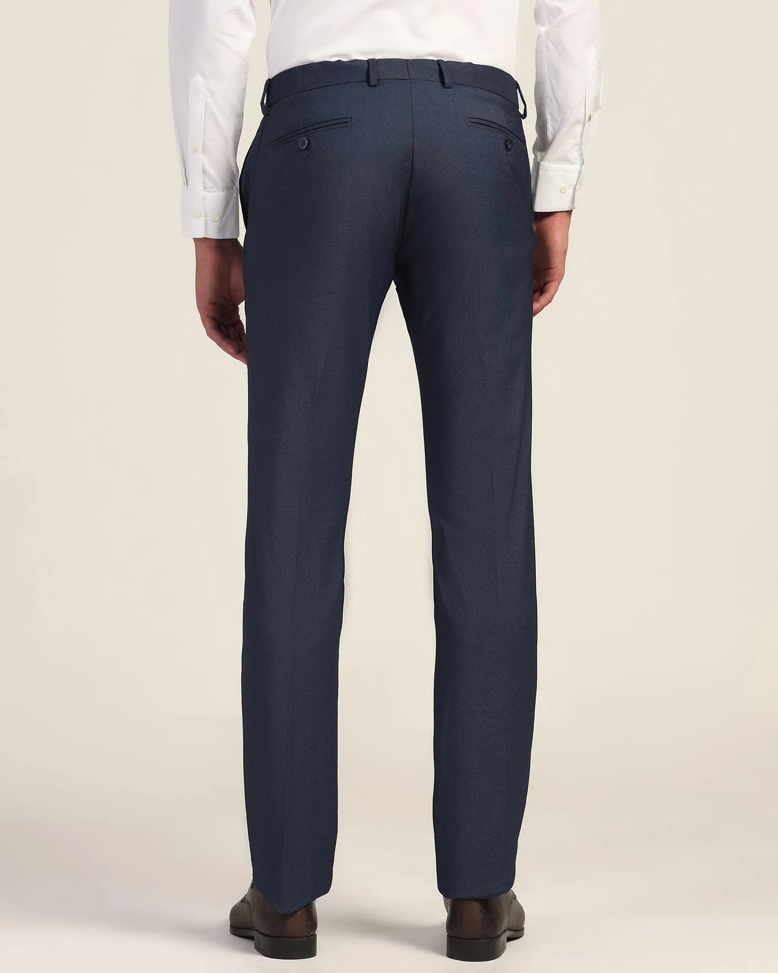 Slim Comfort B-95 Formal Navy Textured Trouser - Mazda