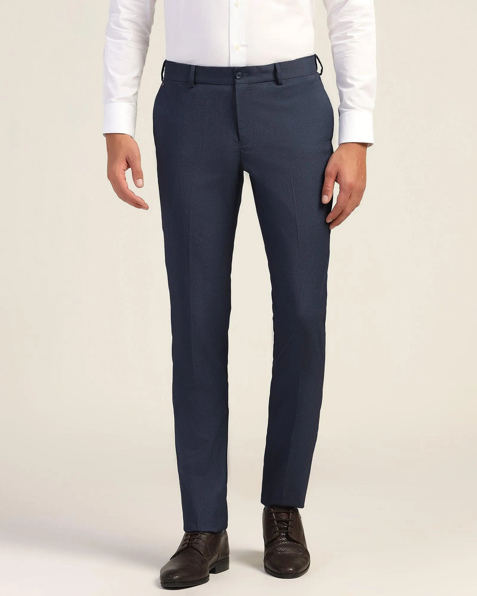 Slim Comfort B-95 Formal Navy Textured Trouser - Mazda